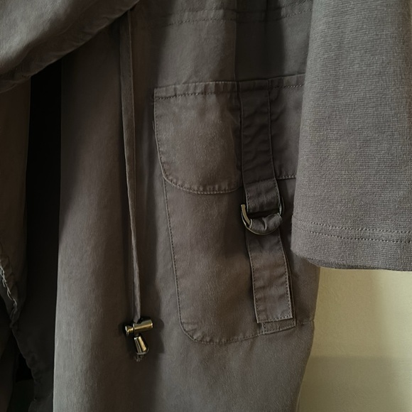 DALIA Jacket Gray  Cotton / Spandex Drawstring Open Front - Size 1X - Picture 4 of 8